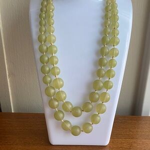 Robert Rose Double Strand Light Green GLASS Beaded Necklace